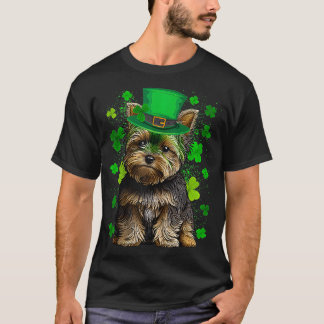Camiseta Yorkshire Terrier Dog Shamrocks Dia de São Patríci
