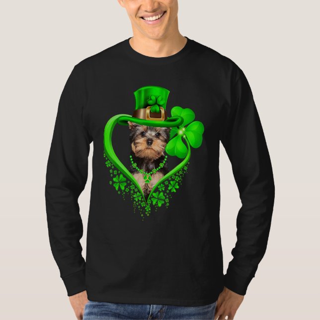 Camiseta Yorkshire Terrier Dog St Patricks Day Lover Irish  (Frente)
