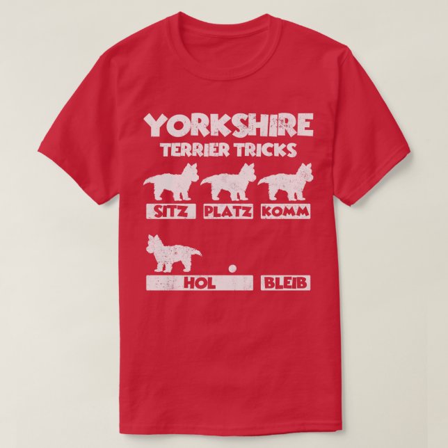 Camiseta Yorkshire Terrier Dog Tricks Vintage (Frente do Design)