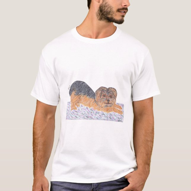 CAMISETA YORKSHIRE TERRIER DOING YOGA (Frente)