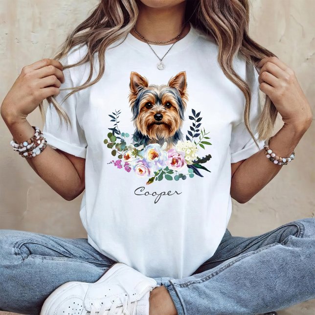 Camiseta Yorkshire Terrier em aquarela (Criador carregado)