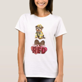 Camiseta Yorkshire Terrier Firefighter Back The Red