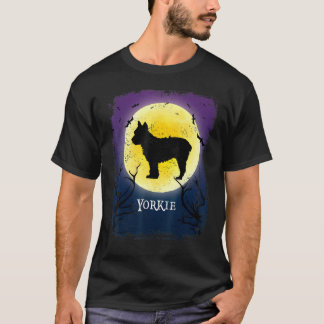 Camiseta Yorkshire Terrier Full Moon Dog Silhouter H