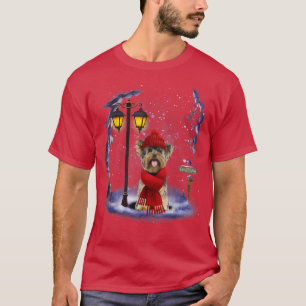 Camiseta Yorkshire Terrier Papais noeis Neve Natal Inverso