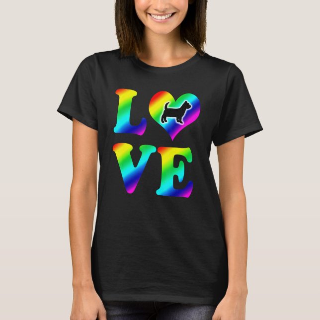 Camiseta Yorkshire Terrier Pride Rainbow Love (Frente)