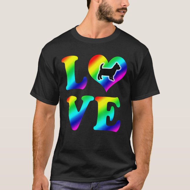 Camiseta Yorkshire Terrier Pride Rainbow Love (Frente)
