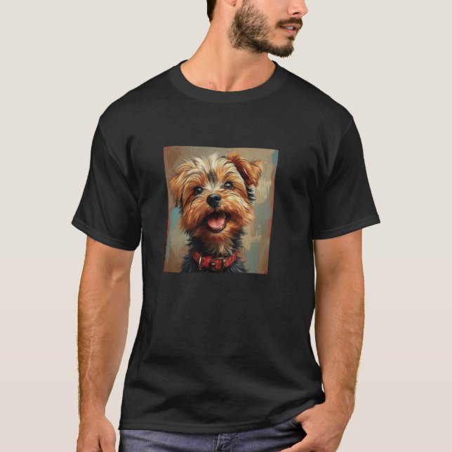 Camiseta Yorkshire Terrier Puppy Rindo Gráfico (Frente)