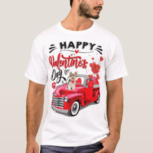 Camiseta Yorkshire Terrier Red Truck Feliz dia de os namora