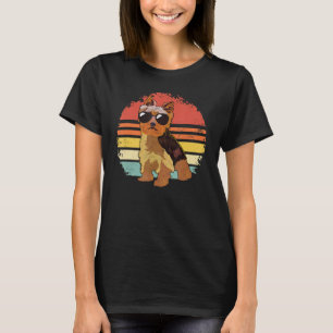 Camiseta Yorkshire Terrier Retro Vintage Sunglass Dog Yor