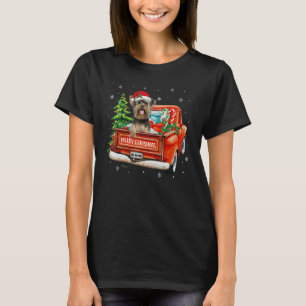 Camiseta Yorkshire Terrier Ride Red Truck Natal Yorkie