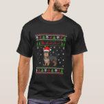 Camiseta Yorkshire Terrier Santa Hat Ugly Christmas Sweater<br><div class="desc">Yorkshire Terrier Santa Hat Moletador de Natal Feio Pajama Longa Folga</div>