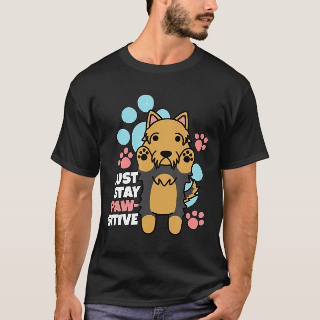 Camiseta Yorkshire Terrier Simplesmente Fique Pawsioso Cach (Frente)