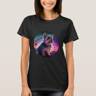 Camiseta Yorkshire Terrier Synthwave 80s Retrowave Aestheti
