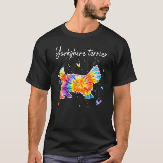 Camiseta Yorkshire Terrier Tie Dye Rainbow Dog