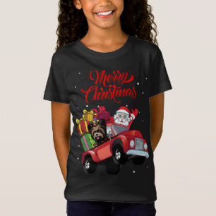 Camiseta Yorkshire Terrier with Santa Claus in Red Truck Do