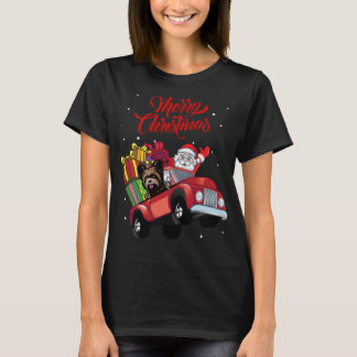 Camiseta Yorkshire Terrier with Santa Claus in Red Truck Do
