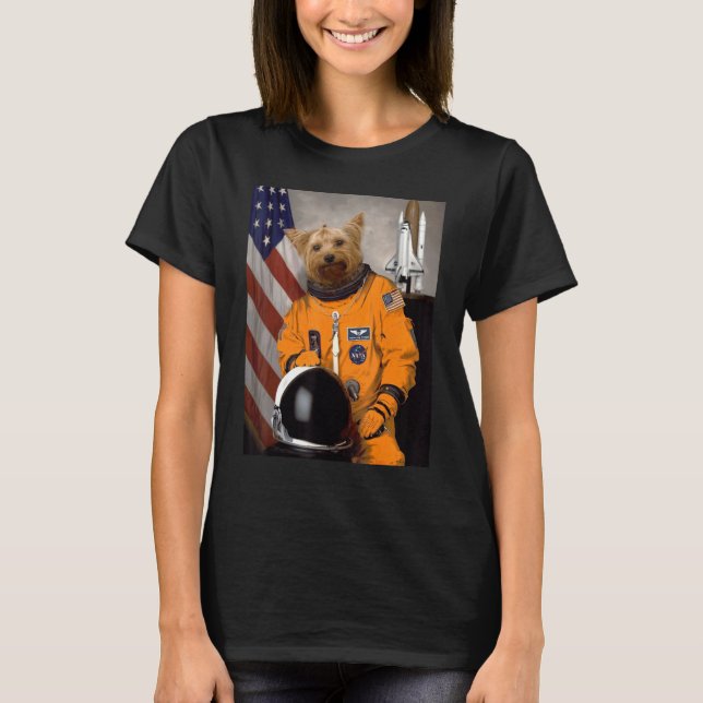 Camiseta Yorkshire Terrier Yorkie Astronauta orgulhoso Patr (Frente)