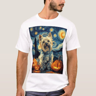 Camiseta Yorkshire terrier Yorkie Cachorro de van gogh noit