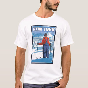 Camiseta YorkSkier novo que admira a vista