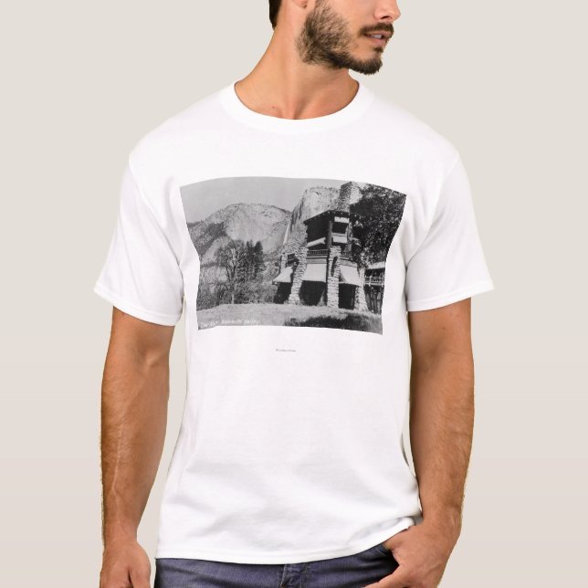 Camiseta Yosemite, CA - o alojamento e o vale de Ahwahnee (Frente)