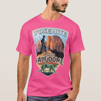Camiseta Yosemite I Subi Meia Cama Com Hiker E Mounta