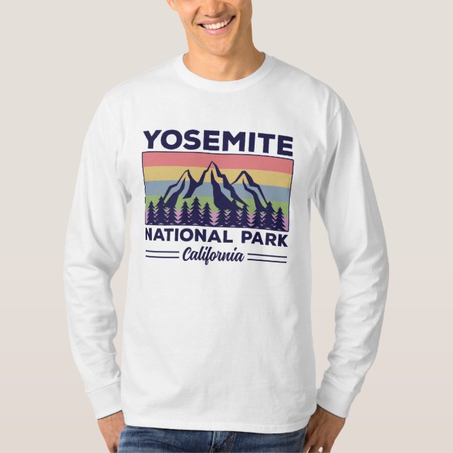 Camiseta Yosemite National Park California Retro Hiking (Frente)