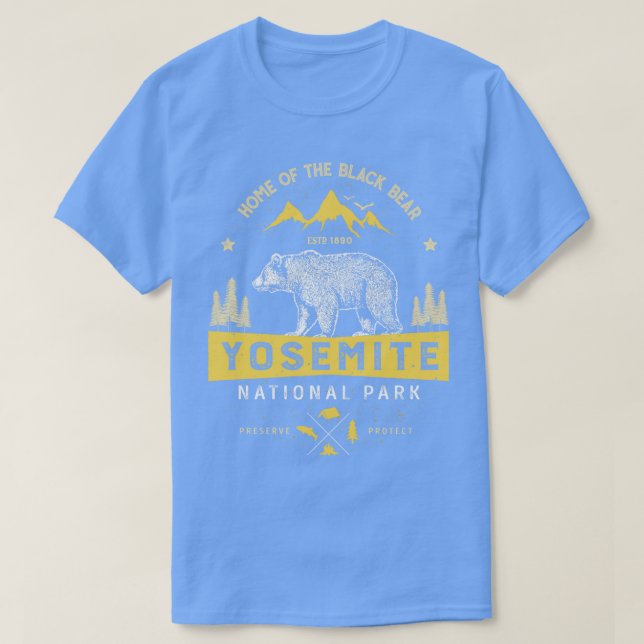 Camiseta Yosemite National Park California Vintage Bear (Frente do Design)