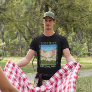 Camiseta Yosemite National Park Waterfall Retro