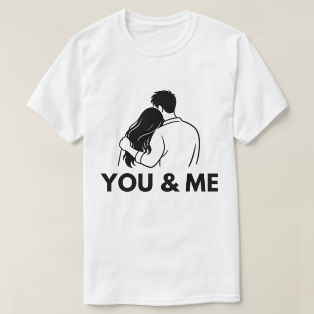 Camiseta You And Me Minimal Couple Mens T Shirt (Frente do Design)