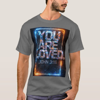 Camiseta YOU ARE LOVED – Holographic Metallic Robotic T‑Shi