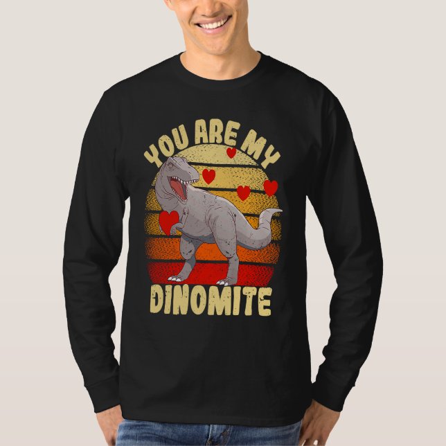 Camiseta You Are My Dinomite Valentine's Day Dinosaur Rex (Frente)
