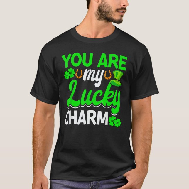 Camiseta You Are My Lucky Charm Shamrock St Patrick's Day L (Frente)
