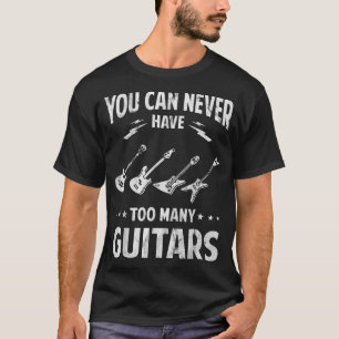 Camiseta You can never have many guitars The white Vintage