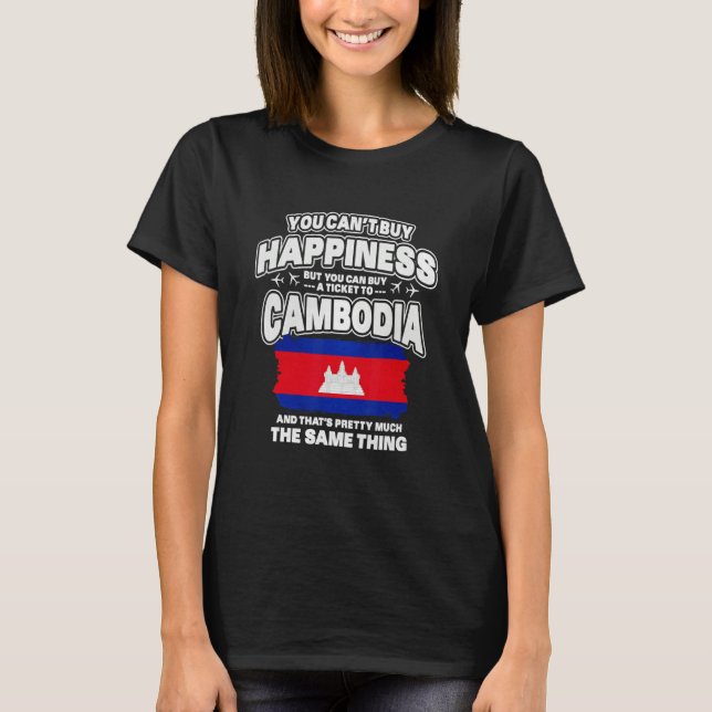 Camiseta You Can't Buy Happiness But You Can Buy A Ticket T (Frente)