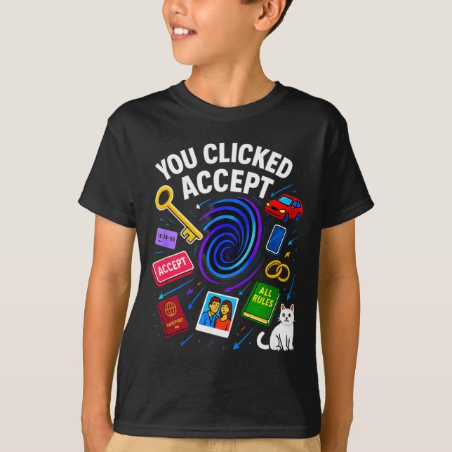 Camiseta You Clicked Accept Funny Data Privacy Tech Geek Gi (Frente)