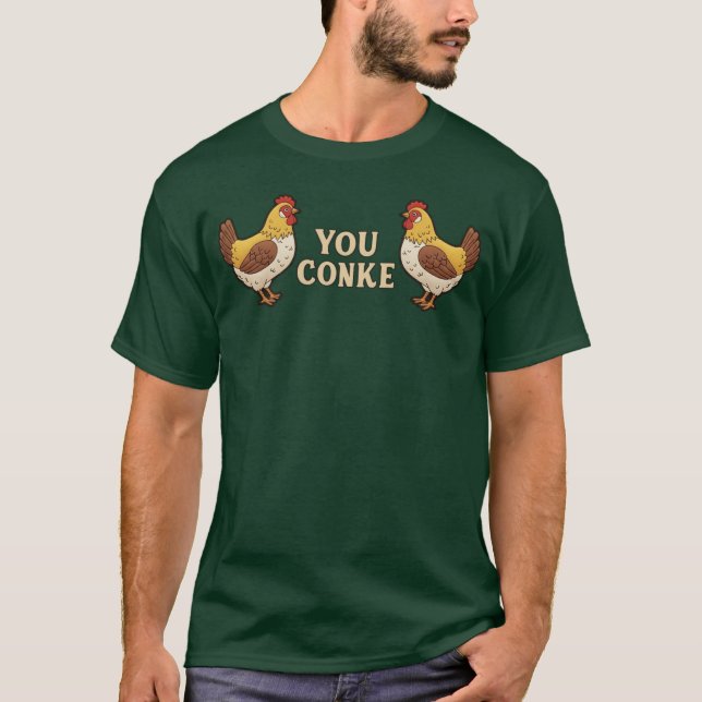 Camiseta You Conke Chickens family retro (Frente)