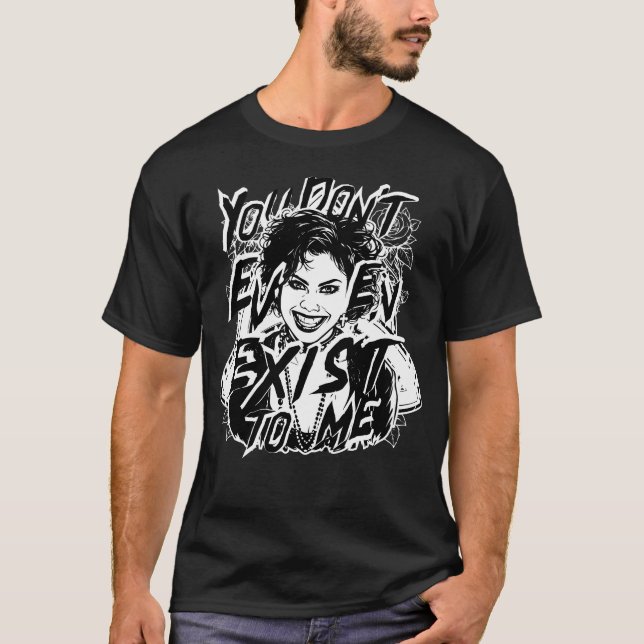 Camiseta You Don't Even Exist, Goth Girl, Tattoo Art Style  (Frente)