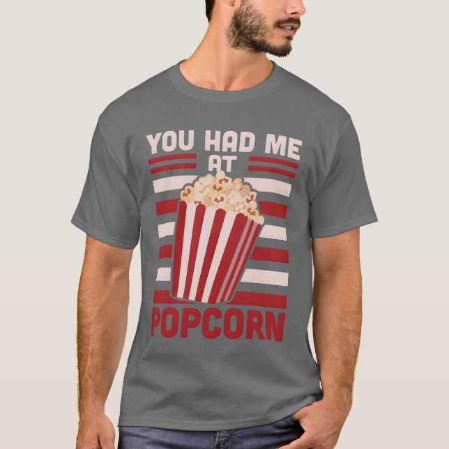 Camiseta You Had Me At Popcorn retro (Frente)