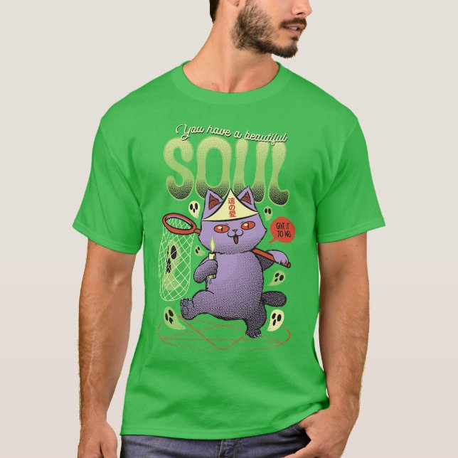 Camiseta You Have A Beautiful Soul Give It To Me Purple Cat (Frente)