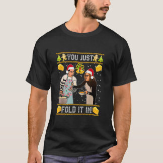 Camiseta You Just Fold It In Christmas Xmas Pajamas Christm