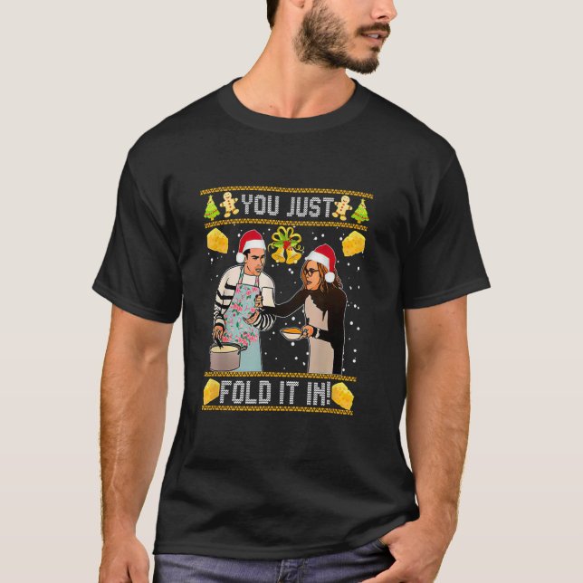 Camiseta You Just Fold It In Christmas Xmas Pajamas Christm (Frente)