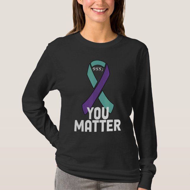 Camiseta You Matter 988 Suicide Prevention Awareness Ribbon (Frente)