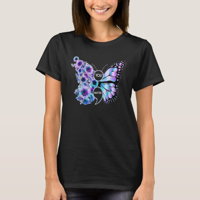 Camiseta You Matter Butterfly Sunflower Suicide Prevention  (Frente)