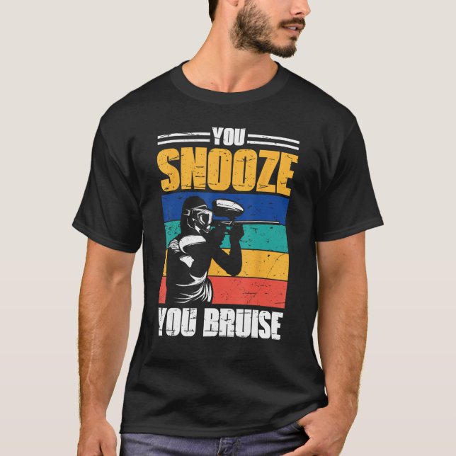 Camiseta You Snooze You Bruise Paintball Game Squad For Men (Frente)