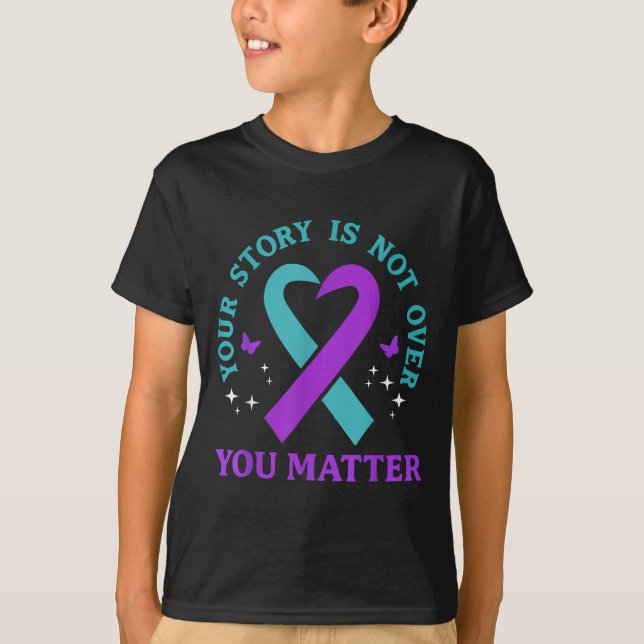Camiseta You Story Is Not Over Ribbon Mental Health Women  (Frente)