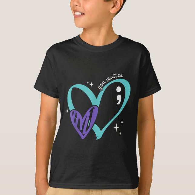 Camiseta You Suicide Prevention Awareness Teal &amp; Purple (Frente)