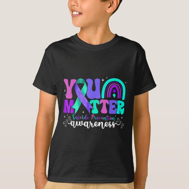 Camiseta You Suicide Prevention Awareness Teal &amp; Purple (Frente)