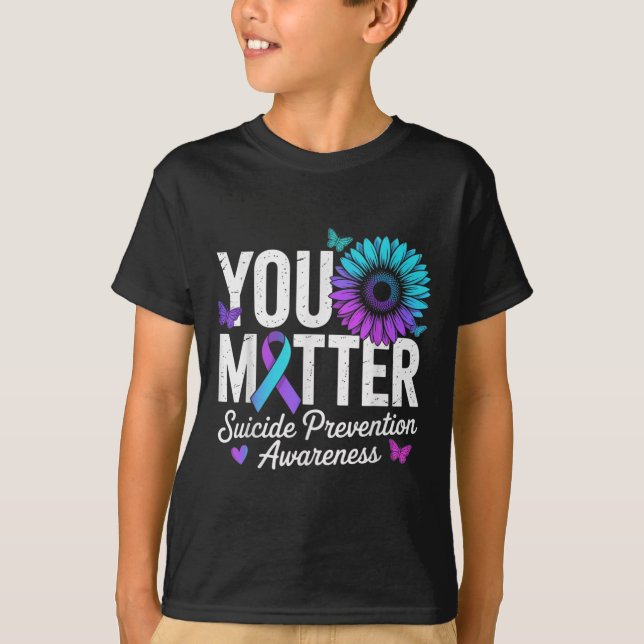 Camiseta You Suicide Prevention Awareness Teal &amp; Purple (Frente)
