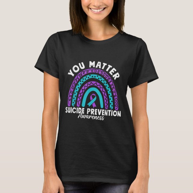 Camiseta You Suicide Prevention Awareness Teal &amp; Purple (Frente)