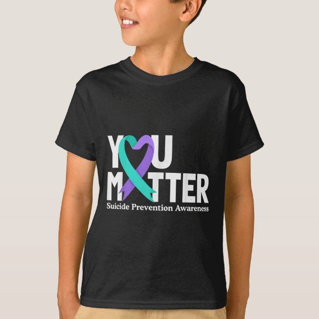 Camiseta You Suicide Prevention Awareness Teal &amp; Purple (Frente)